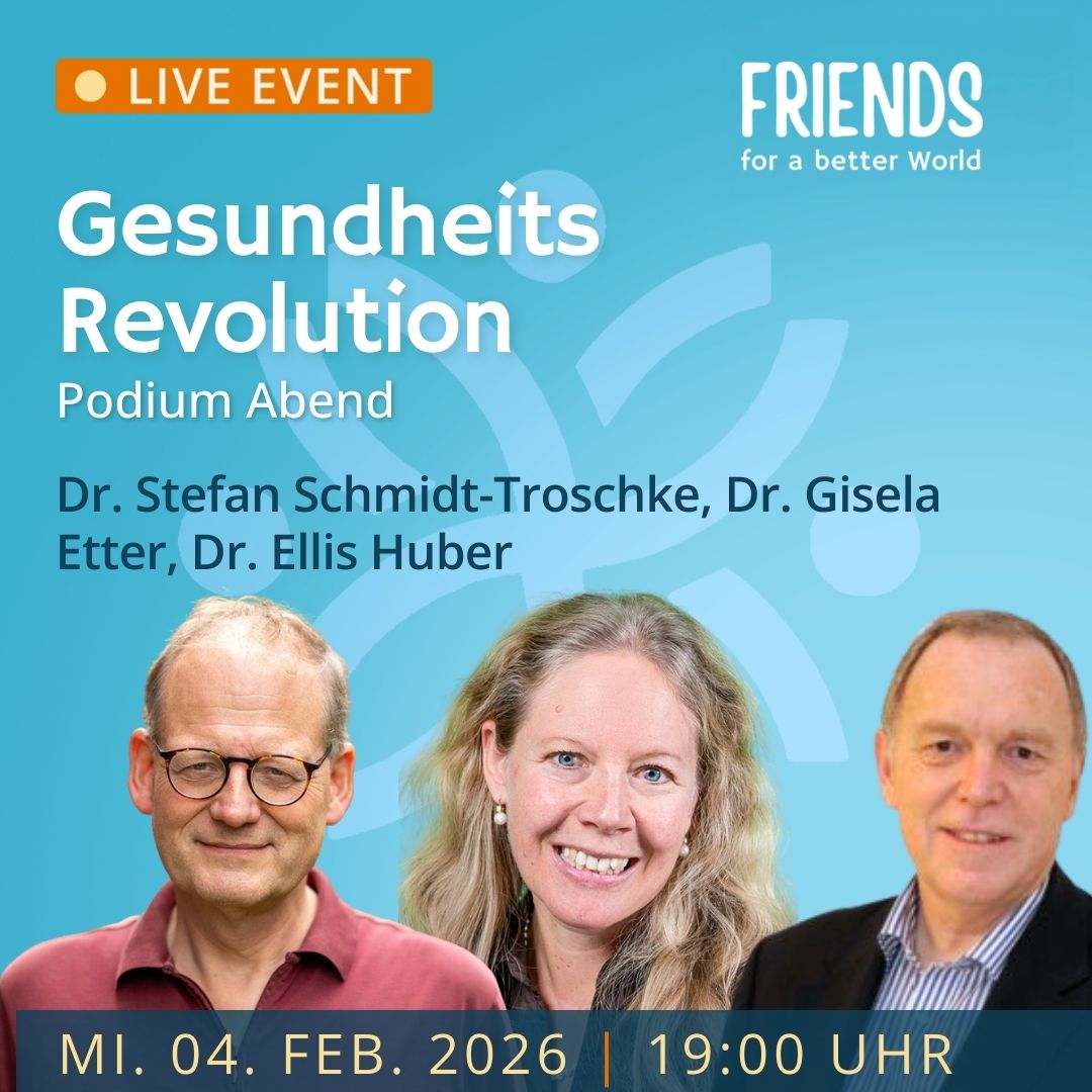 Gesundheits Revolution der Podiums Abend mit Dr. Stephan Schmidt Troschke, Gisela Etter, Dr. Ellis Huber